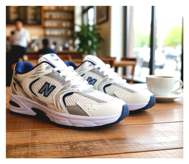 کتانی New balance 530 پاخور عالی رنگ سفید سرمه ای